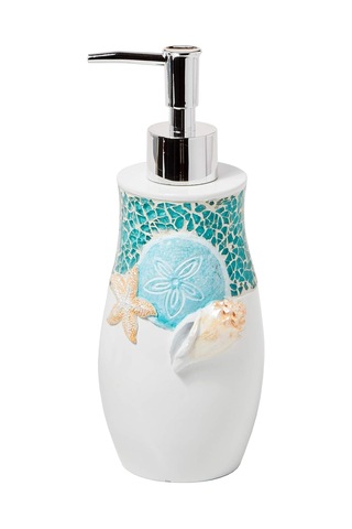 By Saturday Knight Ltd. South Seas Sabunluk, Reçine, Turkuaz/beyaz, Losyon/sabun Dispenseri 000 Açık Krem