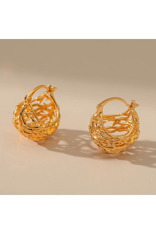 Samdoo 18k Altın Küçük Kafes Desenli Minimalist Küpe - Modern Geometrik Tasarım, Unik Stili Ve Dayanıklılık İle Her Zaman Mükemmel Diğer