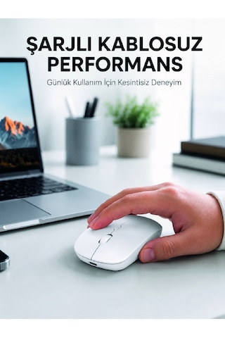 5000 Dpı Bluetooth Kablosuz Mouse Hafif Ergonomik Sessiz Wireless Fare - Lisinya Hafif Ergonomik Mouse