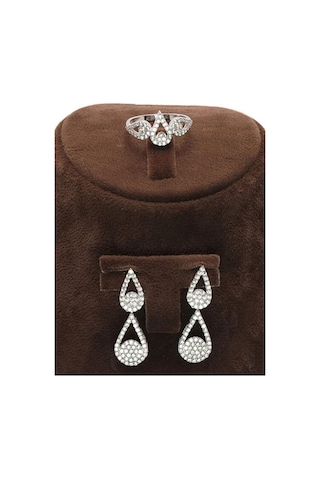 Vog Damla 925 Ayar Gümüş Su Yolu Set - Düğün - Nişan - Söz - Sevgiliye - Eşe Takım