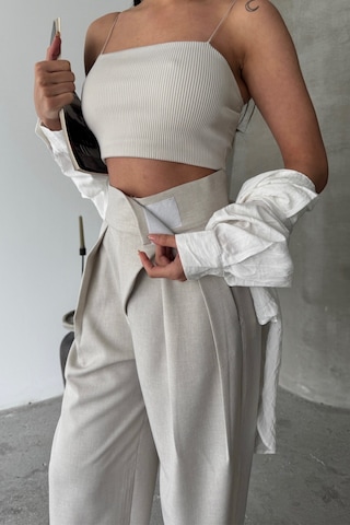 Munn Collection Tasarım Pantolon - Bej Bej