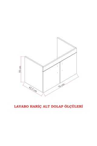 Karen Banyo Ege 80 Cm Lavabolu Alt Banyo Dolabı, Kapaklı Banyo Alt Dolabı,seramik Lavabo Dahil Beyaz