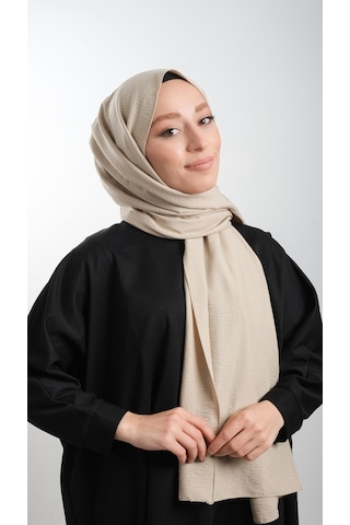 Hürrem Bone 202105_12 Pamuk Düz Klasik Caz Şal Bej