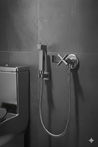 00-51 Pirinç Tabancalı Wc Taharet Matik Ve Pirinç Ara Musluğu Siyah Gold Krom Antik Gümüş