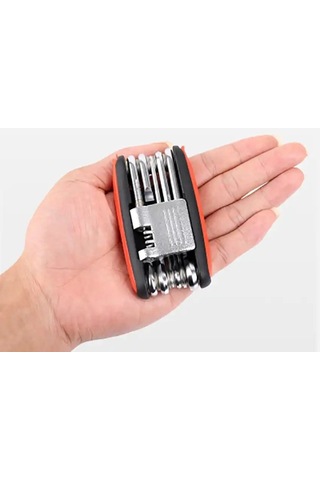 17 Fonksiyonlu Bisiklet Çakı Alyan Anahtar Takımı, Lastik Tamir Kiti Siyah