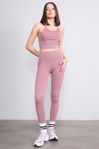 Volumex Gül Kurusu Kadın Sporcu Bustıyer Ve Tayt İkili Takım Gül Kurusu