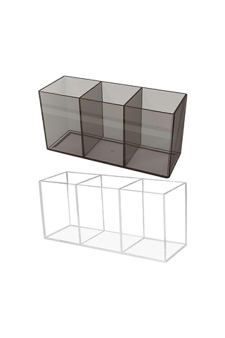 Ganzhoushop Akrilik Kalem Düzenleyici Kalemlik Ofis Kırtasiye Saklama Kutusu Dikdörtgen 2 Adet Çeşitli Renk