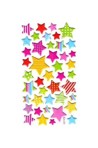Sticker Kabartmalı Stiker Defter, Planlayıcı Etiket Lbu-024 - 17x9 Cm - Renkli Yıldızlar