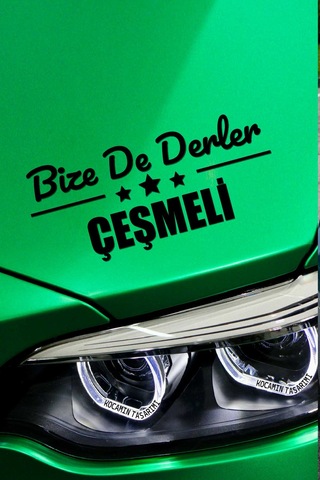 İzmir Çeşme Dekoratif Araç Yazısı İzmir Bize De Derler Çeşmeli 40x15 Cm Dekoratif Yazı 40 CM - Siyah