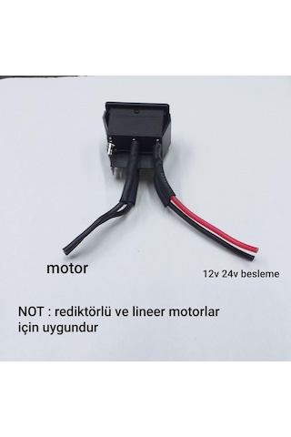 12volt 24 Volt Motor Sağ Sol Çevirme Butonu siyah