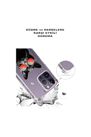 Samsung Galaxy A71 Uyumlu Kedi 3 Baskılı Şeffaf Köşe Korumalı Antişok Kılıf