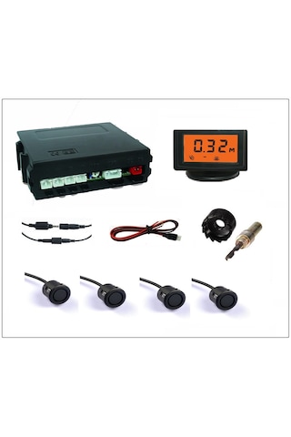 Unique Lcd Ekranlı Park Sensör 19mm Mat Siyah Sensör