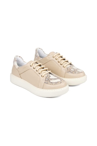 Bestello Bağcıklı Eva Sneaker 101-14725-122 Kadın Ayakkabı Bej-bej Yılan