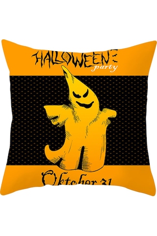 Yaleker Kârlı Kürke Halloween Kılıfı - 45x45cm Dekoratif Yastık Kılıfı, Ev & Kafe Partisi Dekoru, Bat/pumpkin Desenleri Tpr184-7, Yastık İçi Hariç Diğer