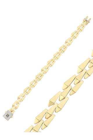 Özçam Gold 14 Ayar Delta Gurmet Bileklik Sarı