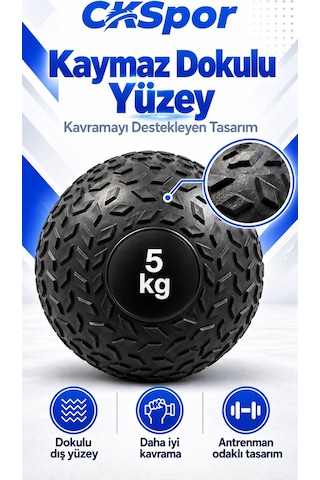 Ckspor 5 Kg Zıplamayan Sağlık Topu Slam Ball Crossfit Fitness Fonksiyonel Antrenman Ağırlık Topu