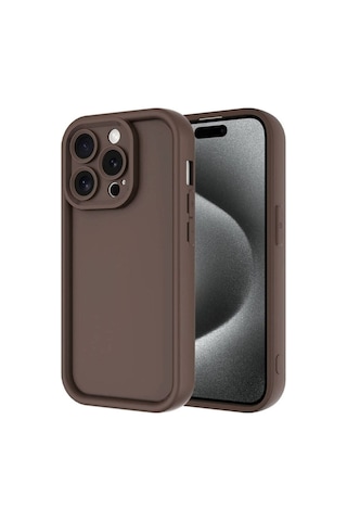 Apple Uyumlu iPhone 15 Pro Max Kılıf Kamera Korumalı Zore Ananas Kapak Kahverengi