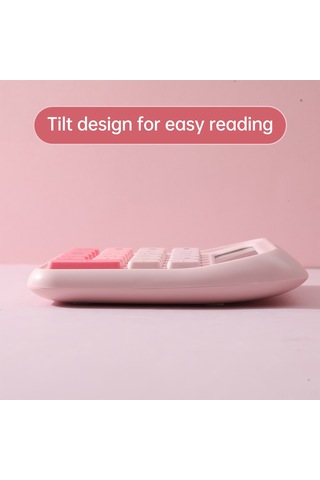 Aubyhe Beyaz Abs Materyal 135x135mm Çift Kaynaklı Güneş Panelli Renkli Bandlı Hesap Makinesi 1 Aaa Pil Dahil Değil Beyaz