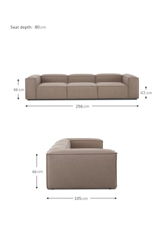 Most Mollis 3 Modül Kanepe Koltuk 10 Kahverengi Keten Kumaş Yumuş