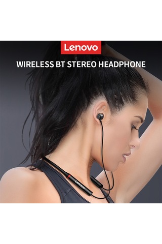 Teltree Lenovo He05x Siyah Boyun Bağlı Bluetooth Kulaklık: Bt5.0, Ipx5 Su Geçirmez, 8 Saat Pil, Manyetik Tutma, İçe Girmiş Tip, Gürültü Engelleme