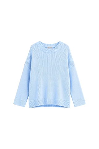 Vadon 1039 Kadın Salaş Yumuşak Dokulu Oversize Basic Triko Kazak Bebe Mavi