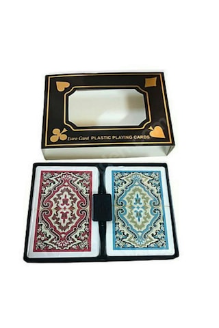 Euro Card Plastik Oyun Kağıdı Iskambil Kağıdı Çift Deste