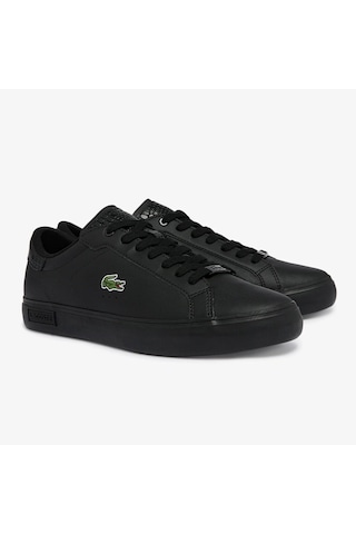 Lacoste Sport Pover Court 1121-1 Sma Leather Mens Sneaker Hakiki Deri Erkek Günlük Spor Ayakkabı Siyah