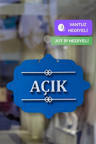 Ahşap Dekoratif Kesim Açık-kapalı Yazısı -saks