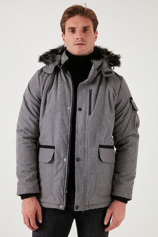 Buratti Peluş Astarlı Suya Ve Rüzgara Dayanıklı Soğuk Geçirmez Slim Fit Erkek Mont 5711051 Açık Gri