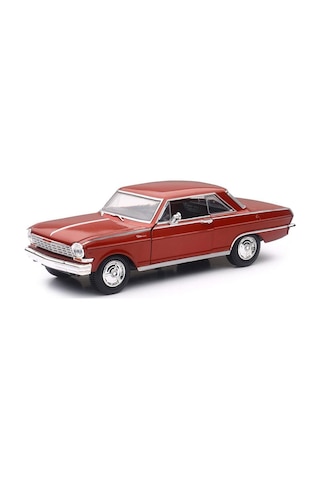 Newray 1964 Chevrolet Nova Ss 1/25 Siyah Model Araba Kırmızı