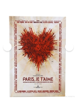 Dones Modelist Defter Çizgili Film Afişleri / Paris Je Taime Çok Renkli