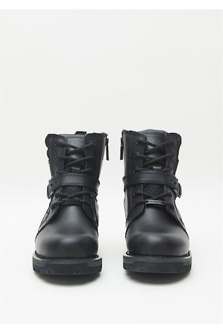 Harley Davidson Franco Waterproof Black Deri Erkek Bot Siyah