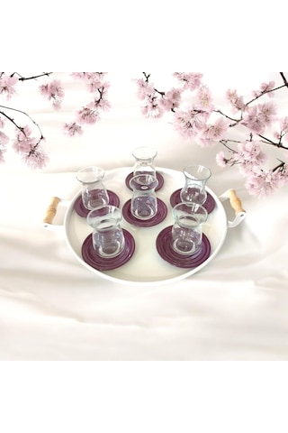 Çay Tabağı-bardak Altlığı-metal Mor Çay Tabağı-paslanmaz K Mor