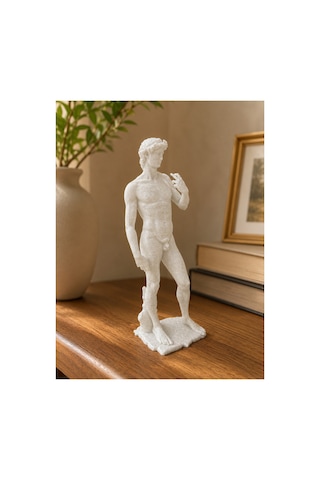 +18 Dekoratif Davut Heykeli Michelangelo - Plastik Biblo 19 Cm