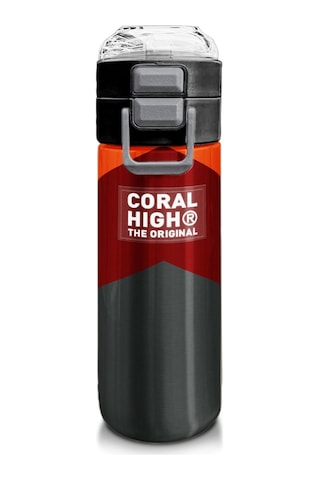 Coral High 500 Ml Paslanmaz Çelik Okul Termosu/suluk/matara - Erkek Çocuk - Turuncu Bordo Desenli - Sızdırma Yapmaz Çok Renkli