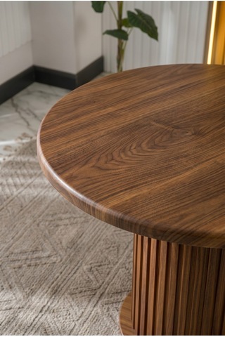 Aura Yuvarlak Bohem 90x90 Mebran Mdf Masa Masa Fiyatıdır Kahverengi Kahverengi