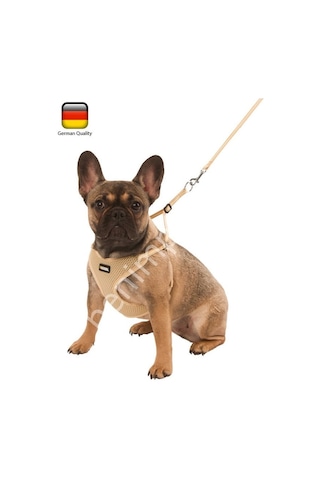 Yavru Köpek Tasması Puppy Harness 24 - 44 Cm Bej