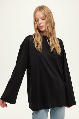 Manuka Geniş Uzun Kollu Oversize Tshirt Siyah