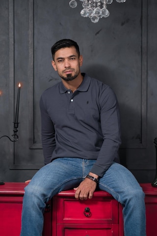 San&fa Regular Fit Polo Yaka Uzun Kol Pamuklu Baharlık Sweatshirt Antrasit