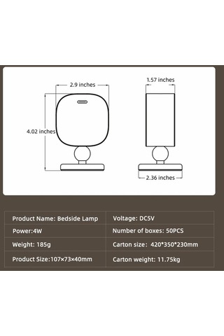 Cbtx 0604 Akıllı Mini Radar Sensör Başucu Gece Lambası Masa Lambası - Açık Kahverengi