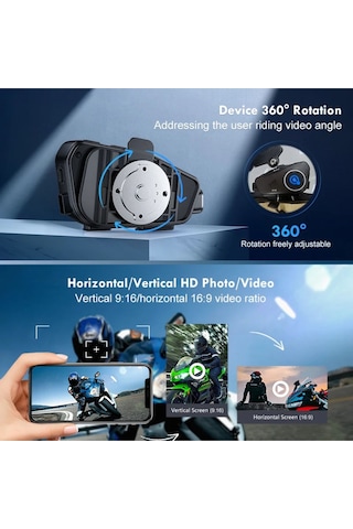 Q28 Dynego Motosiklet Kask Bluetooth Kulaklık 1080p Kamera Interkom Kulaklık Su Geçirmez Intercom