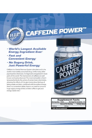 Hitech Caffeine Power 200mg 100 Tablet