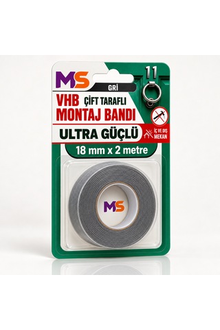 Vhb Çift Taraflı Ultra Güçlü Gri 18 Mm X 2 Metre Bandı Bantları Metal Araç Ayna Plastik Bantı Diğer