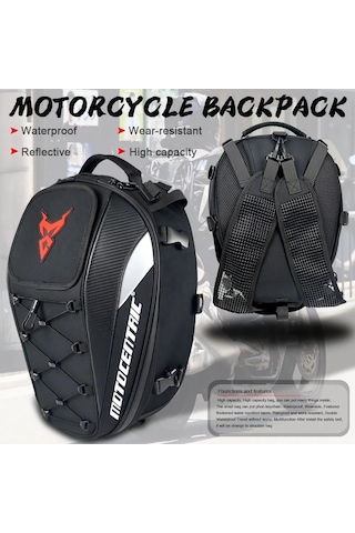 Motocentric Mc-0102 Su Geçirmez Motosiklet Kuyruk Çantası Gri