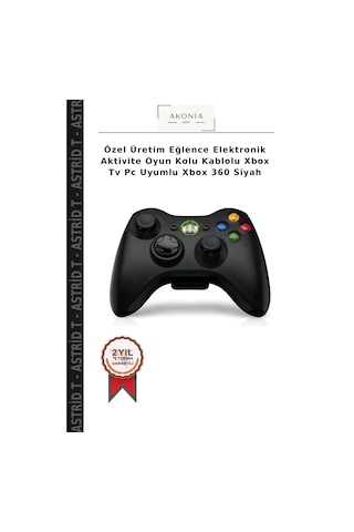 Özel Üretim Eğlence Elektronik Aktivite Oyun Kolu Kablolu Xbox Tv Pc Uyumlu Xbox 360 Siyah