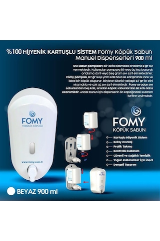 Fomy Köpük Sabun Beyaz Dispenser 900 Ml-77