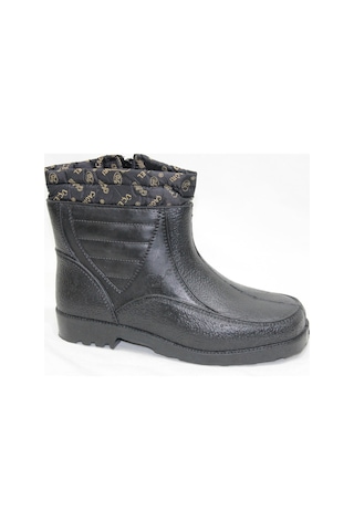 Çağrı Miflonlu Plastik Su Geçirmez Fermuarlı Siyah Bot (309661446)