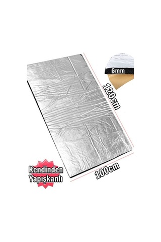 Oto Ses Isı Yalıtım Folyolu Kauçuk İzolasyon 120 x 100 CM 6 MM