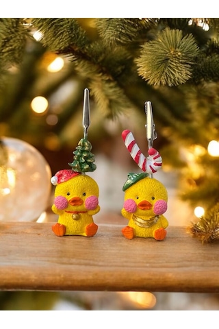 Yeni Yıl Temalı Yılbaşı Süslü Kawaii Şans Civcivleri Fotoğraf Ve Not Tutacağı Hediyelik Tutucu Sarı