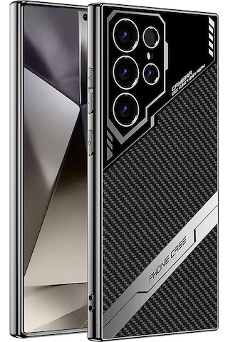 Zore Galaxy Uyumlu S24 Ultra Kılıf Kamera Korumalı Karbon Tasarım Msra Yeni Seri Procase Kapak-siyah Karbon Siyah Karbon